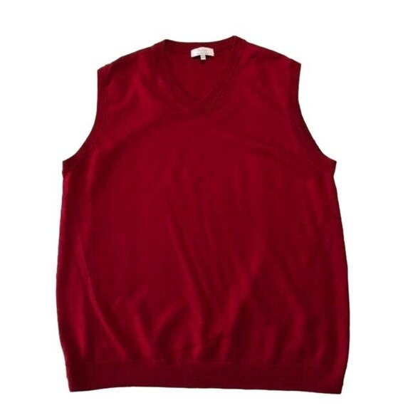 Turnbury Sweater Vest Mens 3XT Tall Merino Wool Deep Red Used - Picture 3 of 16